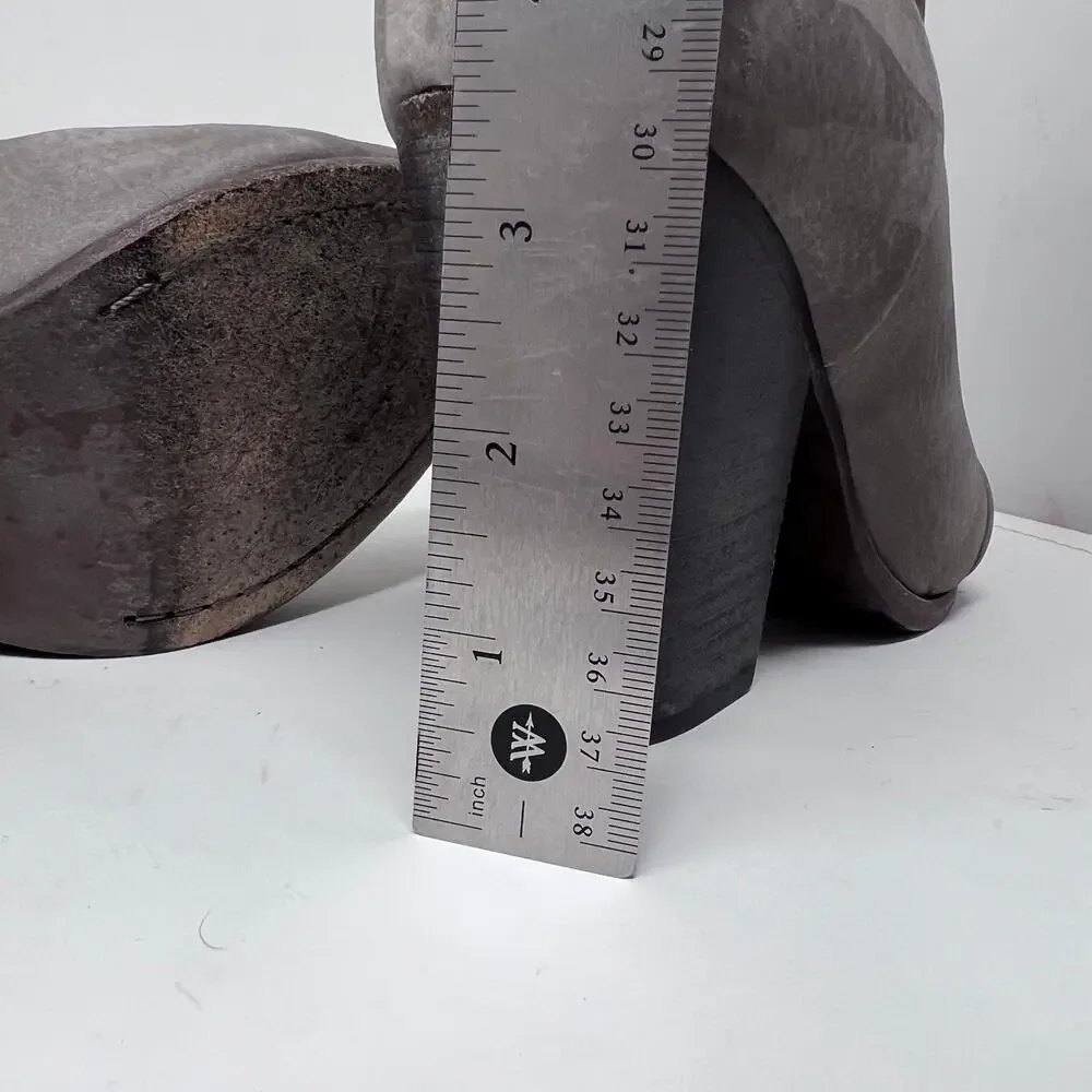 Rag & Bone Newbury Boots Women's 8.5 Elephant Gray Leather Cuff 3.5